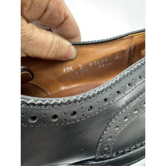 Allen Edmonds Sanford Cap Toe Oxford Brogues Black Leather Dress Shoes 10.5 B US - Picture 10 of 14